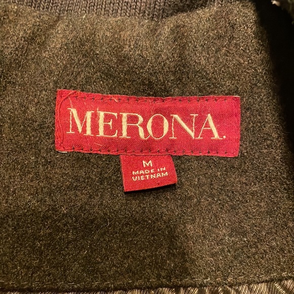 Green wool military style coat - Picture 2 of 2